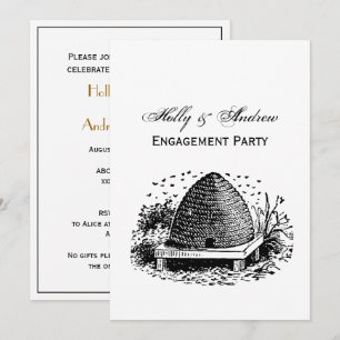Invitation Ruche et Abeilles #1 Héraldique Vintage