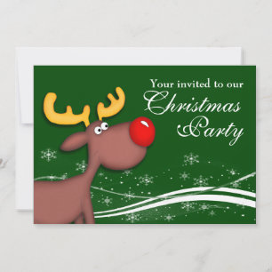 Invitation Rudolf Reindeer Company Fête de Noël