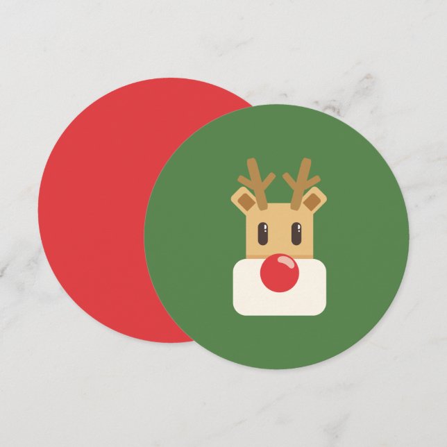 Invitation Rudolph le renne au nez rouge (Devant / Derrière)