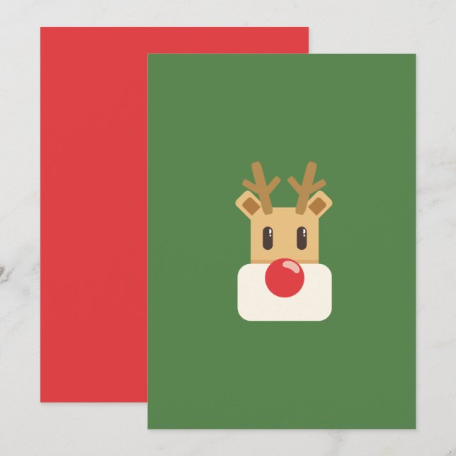 Invitation Rudolph le renne au nez rouge (Devant / Derrière)