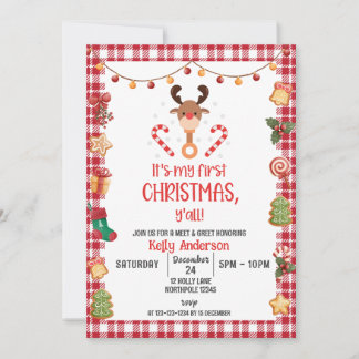 Invitation Rudolph Première rencontre de Noël et fête de bien