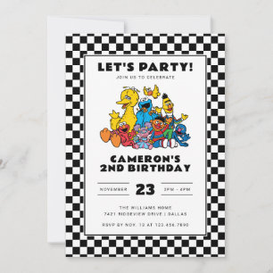 Invitation Rue de Sésame Anniversaire échiquier
