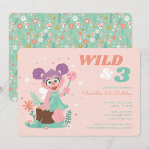 Invitation Rue Sésame - Abby Cadabby Wild & Three