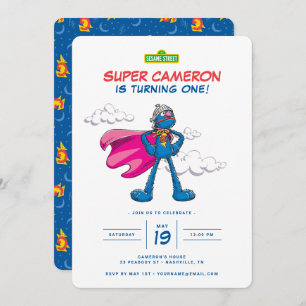 Invitation Rue Sésame   Anniversaire de Super Grover