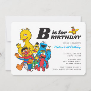 Invitation Rue Sésame   B est pour Birthday Boy