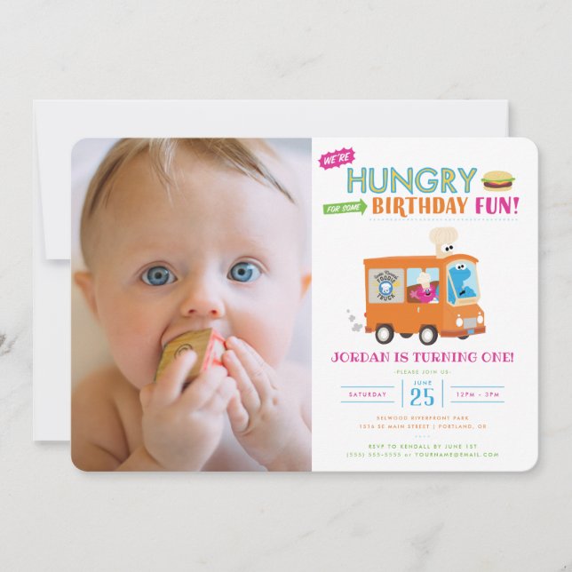 Invitation Rue Sésame | Cookie Monster Food Truck Anniversair (Devant)