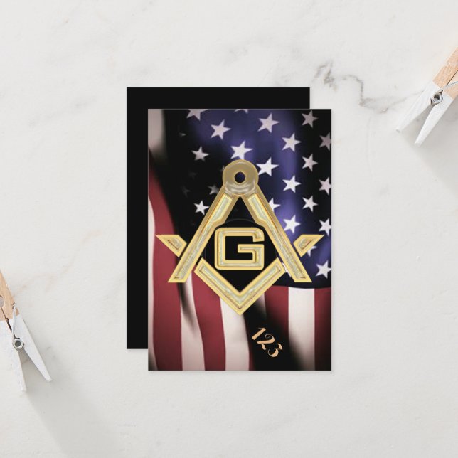 Invitation Ruée d'or masonique (Devant/Arrière en situation)