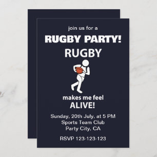 Invitation Rugby Me Fait Me Sentir Vivant Fête De Rugby