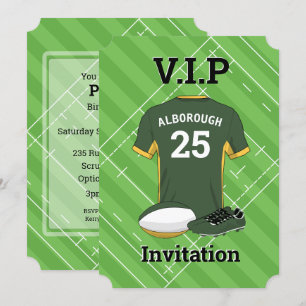 Invitation Rugby V.I.P (DGY) fête d'anniversaire