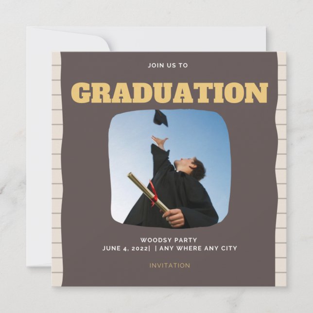 Invitation Rugged Woodsy Photo Graduation Party  (Devant)