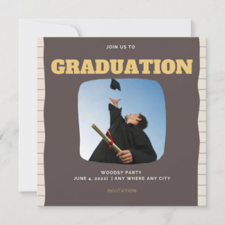 Invitation Rugged Woodsy Photo Graduation Party 