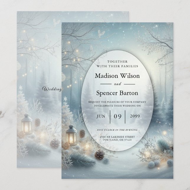 Invitation Rumeurs d'un mariage au solstice d'hiver (Devant / Derrière)