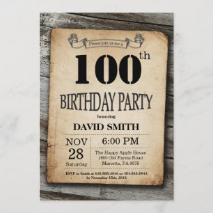 Invitation russe 100e anniversaire Bois Vintage