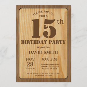 Invitation russe 15e anniversaire Bois Vintage
