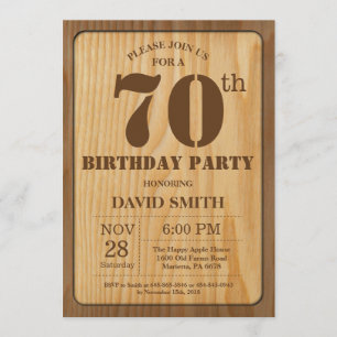 Invitation russe 70e anniversaire Bois Vintage