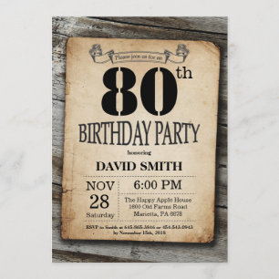 Invitation russe à l'anniversaire du 80e anniversa