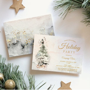 Invitation Russe Aquarelle Arbre Corporate Fête