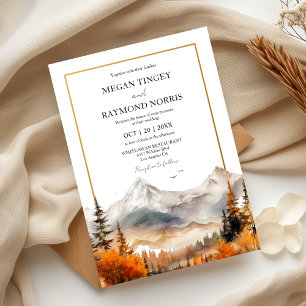 Invitation Russe aquarelle Automne Mariage Mountain