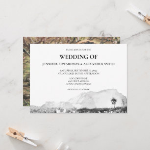 Invitation Russe aquarelle pays mariage photo de montagne