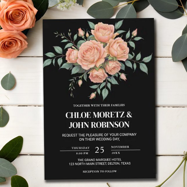 Invitation Russe aquarelle Terracotta Boho Rose Mariage (Créateur téléchargé)