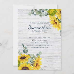 Invitation Russe aquarelle tournesol fête anniversaire