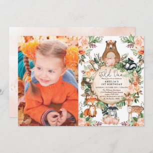 Invitation Russe Automne Bois Floral Wild Un 1er anniversaire
