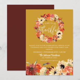 Invitation Russe Automne Citrouille Automne Thanksgiving Dîne