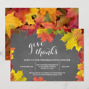 Invitation Russe Automne Quitte Chalkboard Thanksgiving Dîner