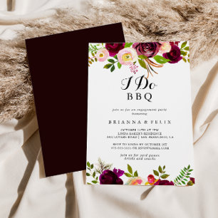 Invitation Russe Blush Bourgogne I Do BBQ Engagement Party