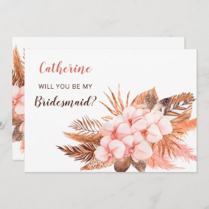 Invitation Russe Boho Blush Pampas Serez-Vous Ma Femme D'Accu