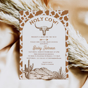 Invitation Russe Boho Cow Imprimer Saint Baby shower de vache