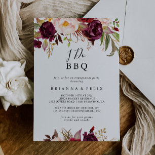 Invitation Russe Boho Floral I Do BBQ Engagement Party