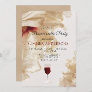Invitation Russe Bourgogne Beige Anemone Bachelorette Party