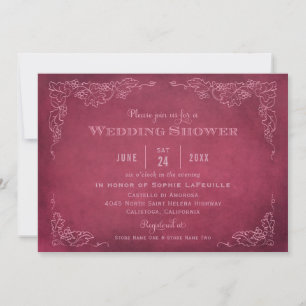 Invitation Russe Bourgogne Rouge Vignoble Wedding shower