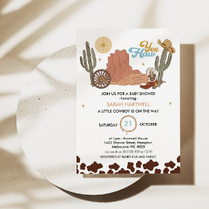 Invitation Russe Brown Yea Haw Little Cowboy Baby shower