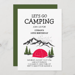 Invitation Russe Camp Sleepover fête d'anniversaire