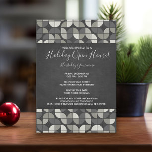Invitation Russe Chalkboard MCM Holiday Open House