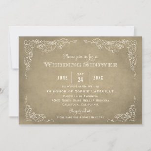 Invitation Russe Champagne Gold Vineyard Wedding shower