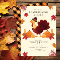 Russe Citrouilles & Turquie Thanksgiving Invitatio