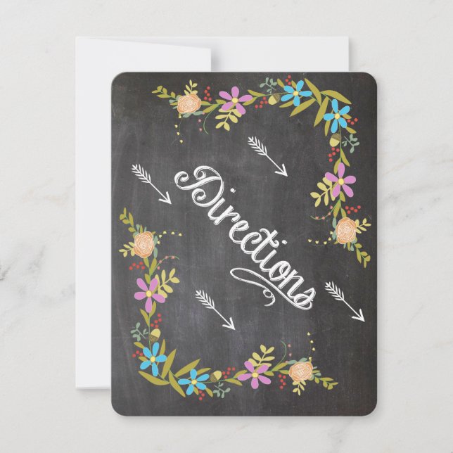 Invitation Russe Coral Aqua Garland Chalkboard Mariage (Devant)