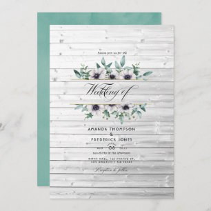 Invitation Russe Country Grange Eucalyptus Anemone Mariage