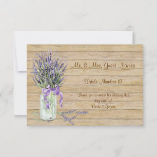 Invitation Russe Country Mason Jar French Lavender Bouquet