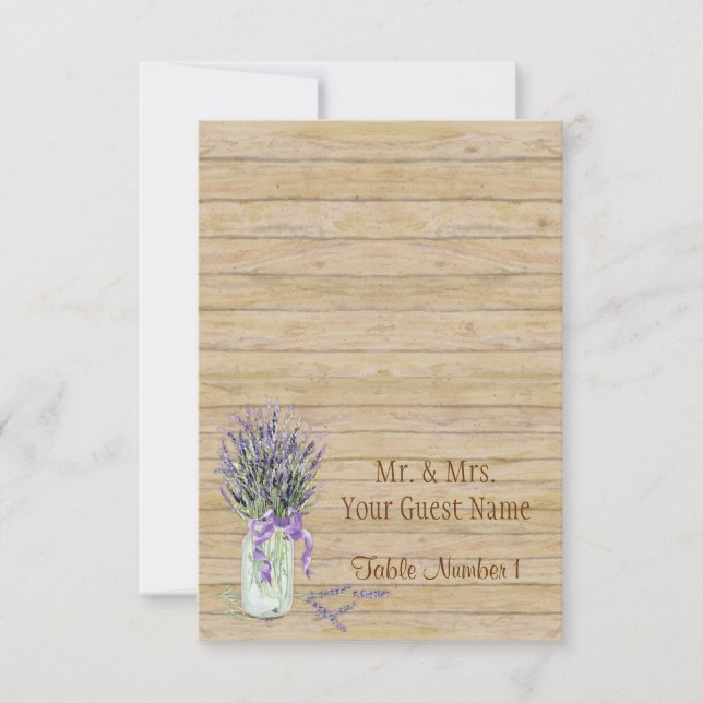 Invitation Russe Country Mason Jar French Lavender Bouquet (Devant)