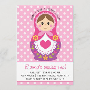 Invitation russe de poupée - anniversaire de fille