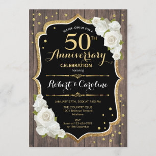 Invitation russe du 50e anniversaire - Bois d'or