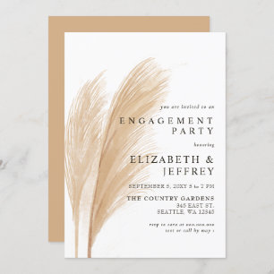 Invitation Russe Earthy Boho Pampas Partie d'engagement