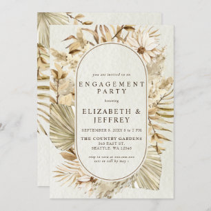 Invitation Russe Earthy Boho Pampas Partie d'engagement