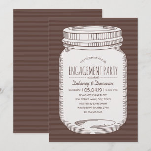 Invitation Russe Engagement Party Pays Vintage Mason Jar