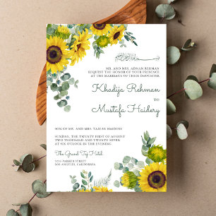 Invitation Russe Eucalyptus tournesol musulman musulman Maria