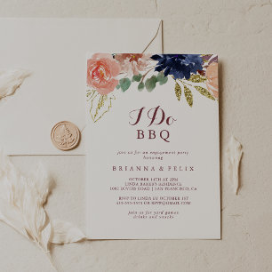 Invitation Russe Feuilles d'or Je fais BBQ Engagement Party